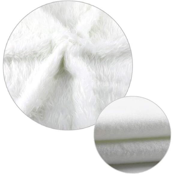 Plush Christmas Tree Skirt - Snow White Round Base Cover, 31-inch - Picture 4 of 8